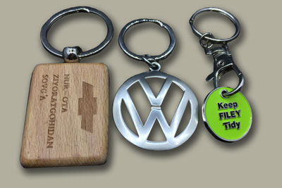 keychains wood or metal
